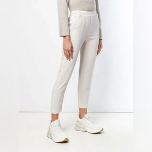 VINCE High Rise Satin-Stripe Cropped Pull-on Crepe Pants xs